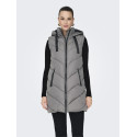 JDY Skylar Padded Hood Vest - Steel Gray