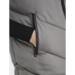 JDY Skylar Padded Hood Vest - Steel Gray