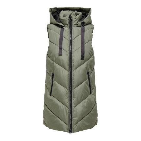 JDY Skylar Padded Hood Vest - Vetiver