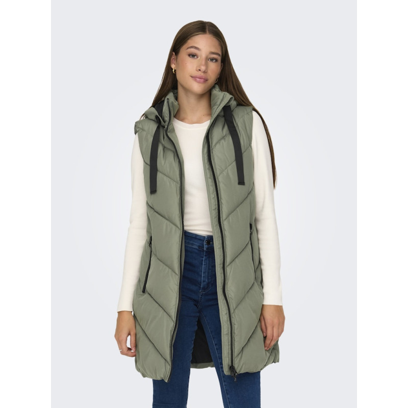 JDY Skylar Padded Hood Vest - Vetiver