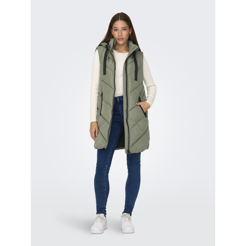 JDY Skylar Padded Hood Vest - Vetiver