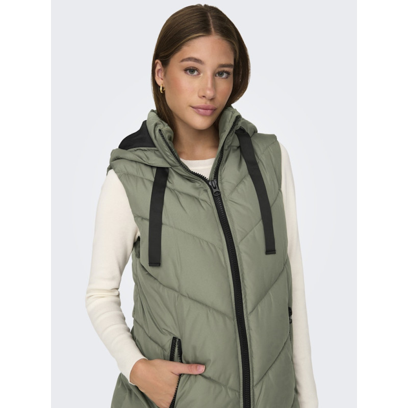 JDY Skylar Padded Hood Vest - Vetiver