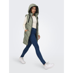 JDY Skylar Padded Hood Vest - Vetiver