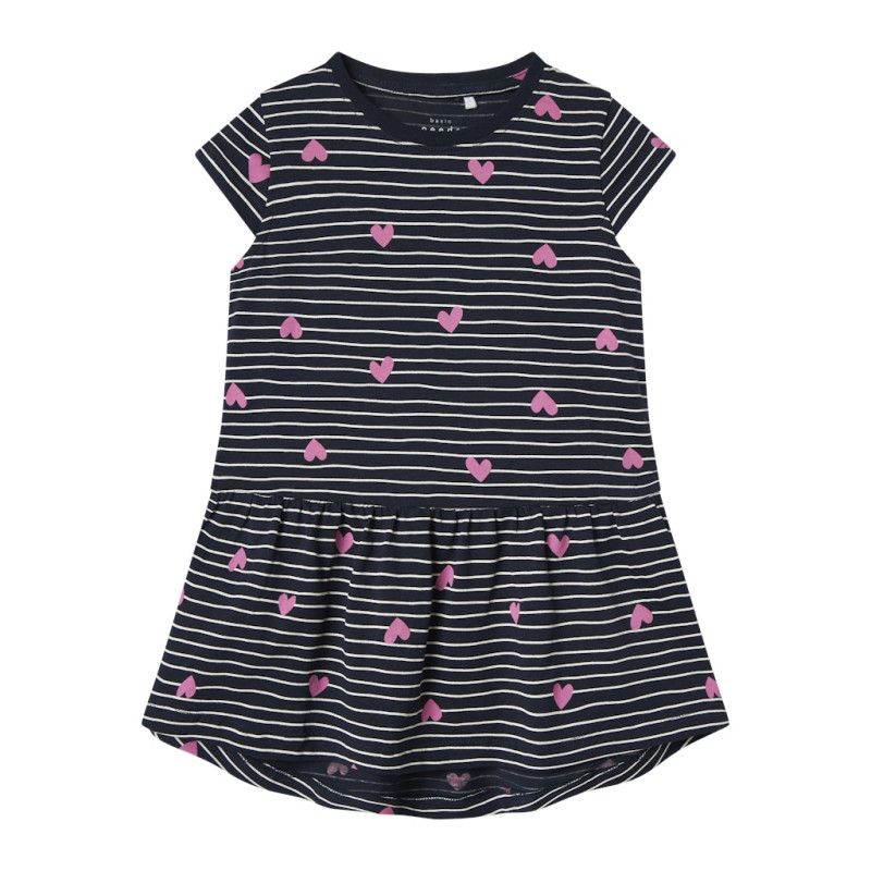 NAME IT MINI Vigga Capsl Kjole - Dark Sapphire / Hearts