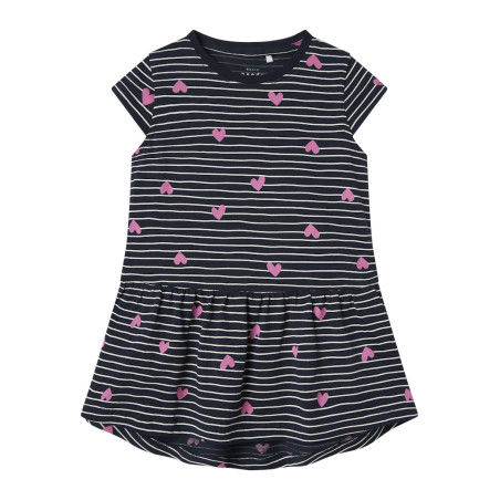 NAME IT MINI Vigga Capsl Kjole - Dark Sapphire / Hearts