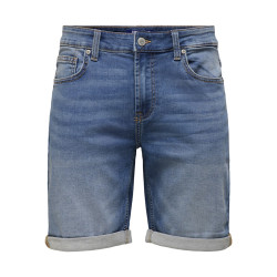 ONLY & SONS Ply Jog Denim Shorts - Medium Blue Denim