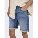 ONLY & SONS Ply Jog Denim Shorts - Medium Blue Denim