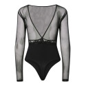 PIECES Sicca L/S Bodystocking - Sort