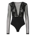 PIECES Sicca L/S Bodystocking - Sort
