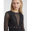 PIECES Sicca L/S Bodystocking - Sort