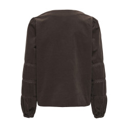 ONLY Aime L/S Fløjl Bluse - Coffee Bean