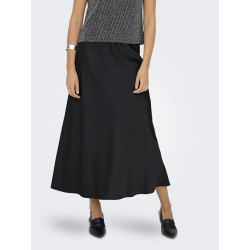 ONLY Mika Satin Lang Nederdel - Sort