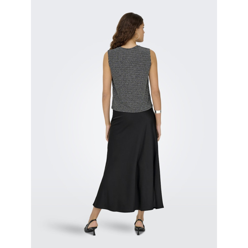 ONLY Mika Satin Lang Nederdel - Sort