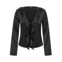 ONLY Mika Satin L/S Flæse Bluse - Sort