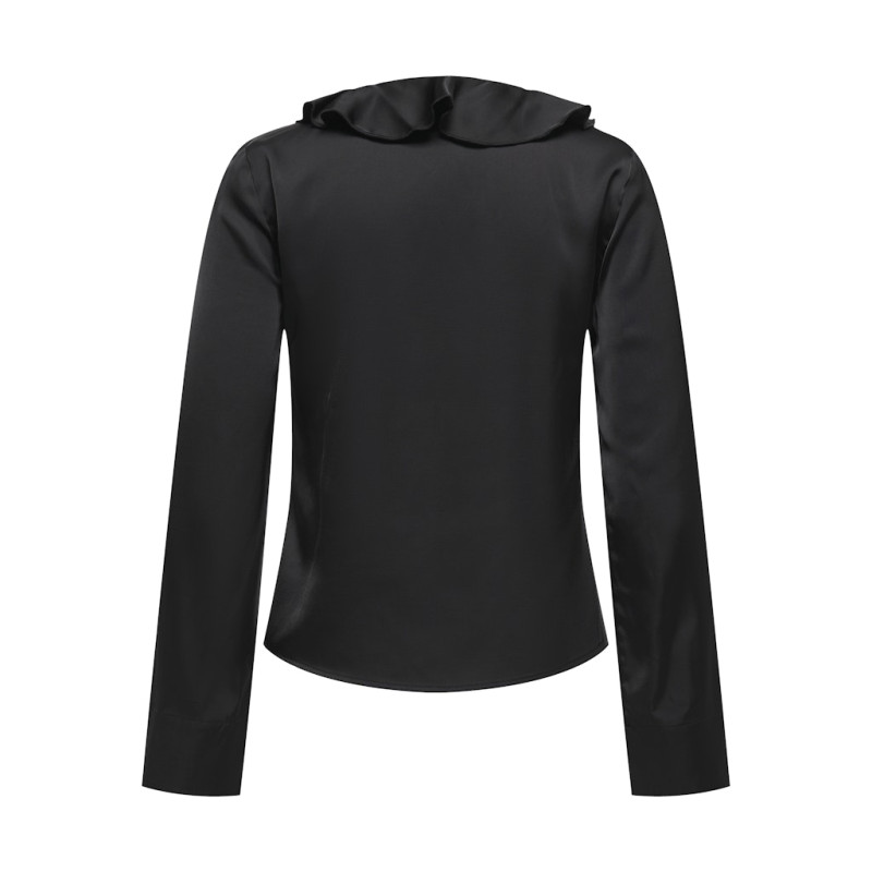 ONLY Mika Satin L/S Flæse Bluse - Sort