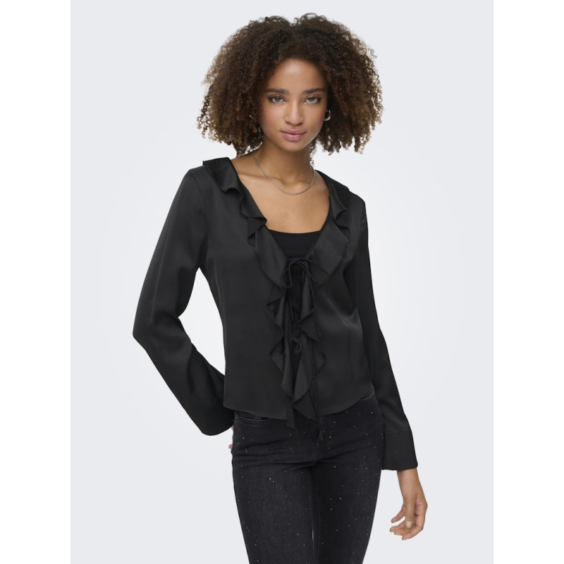 ONLY Mika Satin L/S Flæse Bluse - Sort