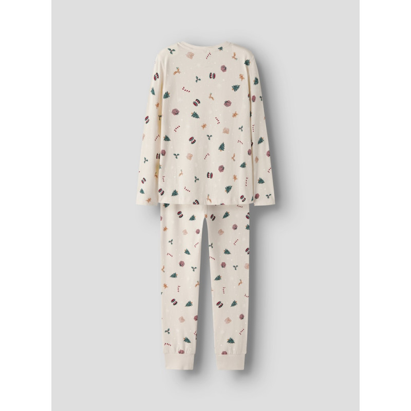 NAME IT KIDS Vismas L/S Natsæt - Whitecap Gray / Xmas