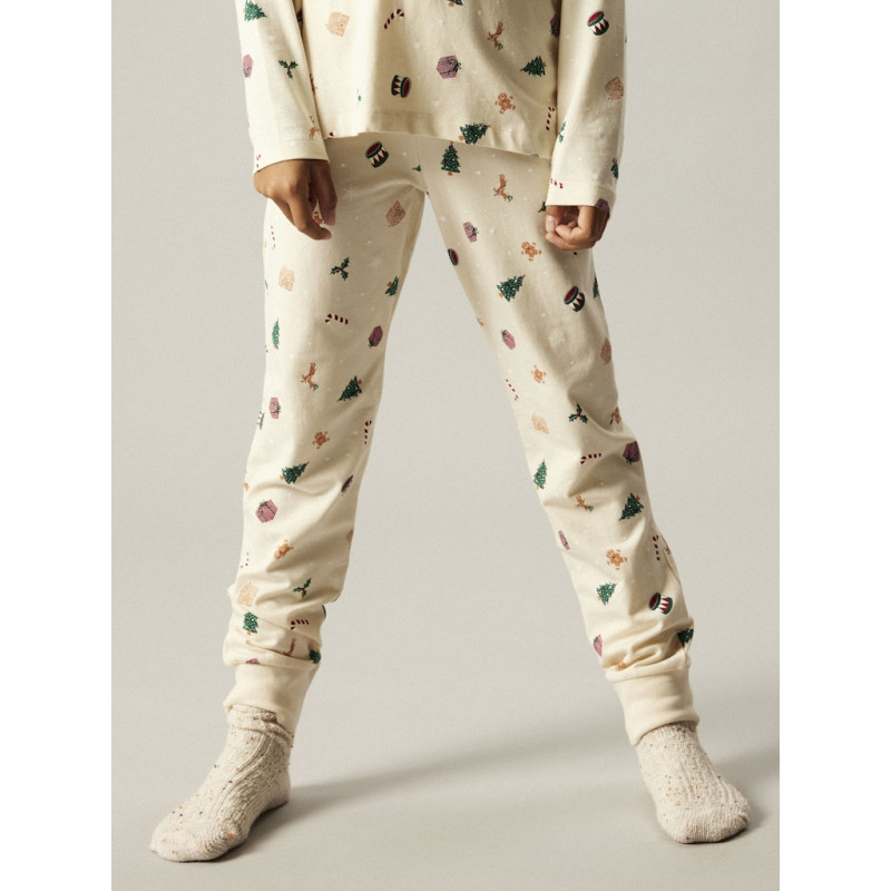 NAME IT KIDS Vismas L/S Natsæt - Whitecap Gray / Xmas