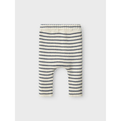 NAME IT BABY Ostripe Strik Bukser - Insignia Blue / Cloud Dancer