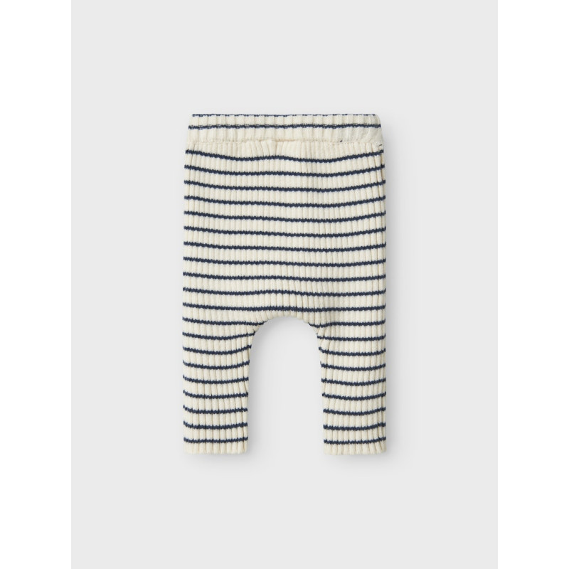 NAME IT BABY Ostripe Strik Bukser - Insignia Blue / Cloud Dancer