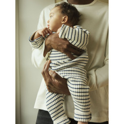 NAME IT BABY Ostripe Strik Bukser - Insignia Blue / Cloud Dancer