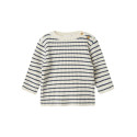 NAME IT BABY Ostripe L/S Strik Bluse - Insignia Blue / Cloud Dancer