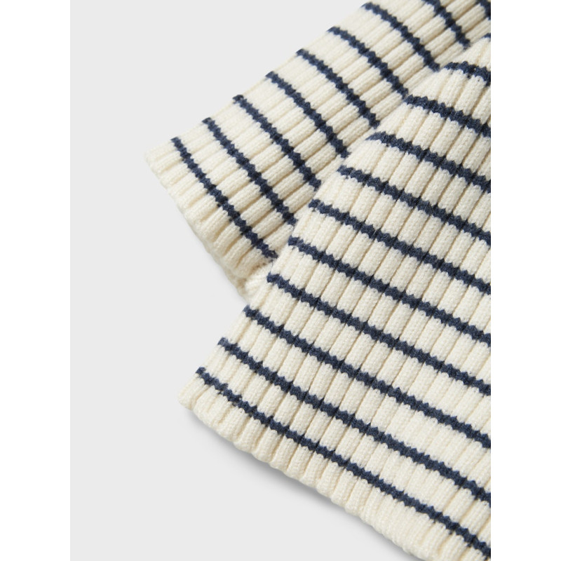 NAME IT BABY Ostripe L/S Strik Bluse - Insignia Blue / Cloud Dancer