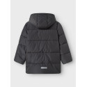 NAME IT KIDS Medow03 Puffer Jakke - Grey Pinstripe
