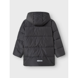 NAME IT KIDS Medow03 Puffer Jakke - Grey Pinstripe