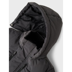 NAME IT KIDS Medow03 Puffer Jakke - Grey Pinstripe