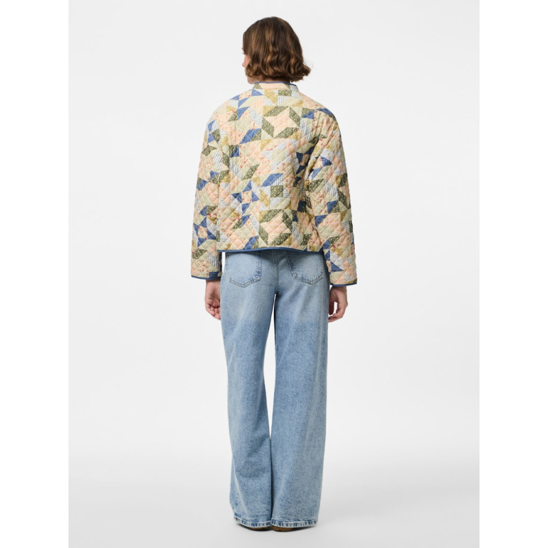 PIECES Rikke Quiltet Jakke - Birch / Patchwork