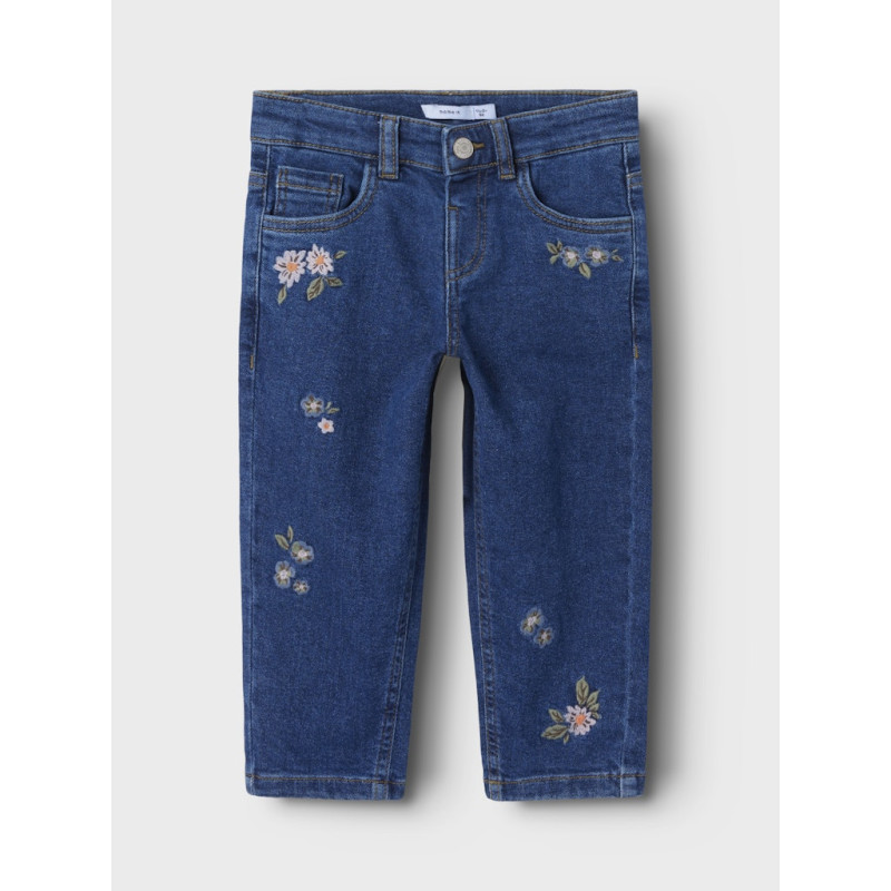 NAME IT MINI Bella Mom Jeans 1224 - Dark Blue Denim / Flower
