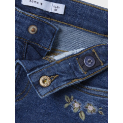NAME IT MINI Bella Mom Jeans 1224 - Dark Blue Denim / Flower
