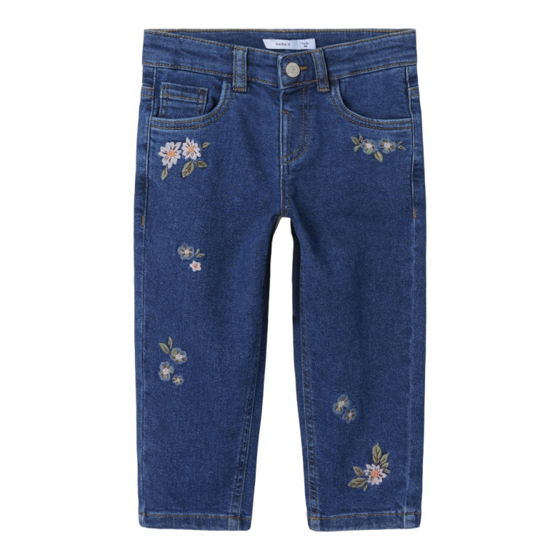 NAME IT MINI Bella Mom Jeans 1224 - Dark Blue Denim / Flower