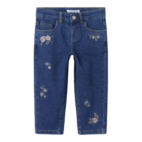NAME IT MINI Bella Mom Jeans 1224 - Dark Blue Denim / Flower
