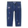 NAME IT MINI Bella Mom Jeans 1224 - Dark Blue Denim / Flower