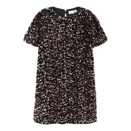 NAME IT KIDS Runica Paillet Kjole - Copper