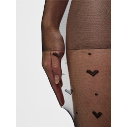 PIECES Nia Hjerte Nylonstrømper - Sort