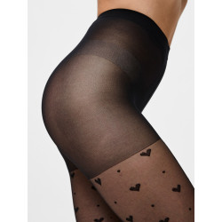 PIECES Nia Hjerte Nylonstrømper - Sort