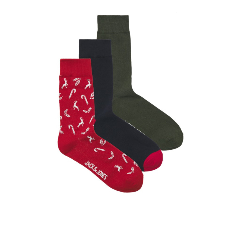JACK & JONES JUNIOR Cane 3-Pak Strømper - True Red