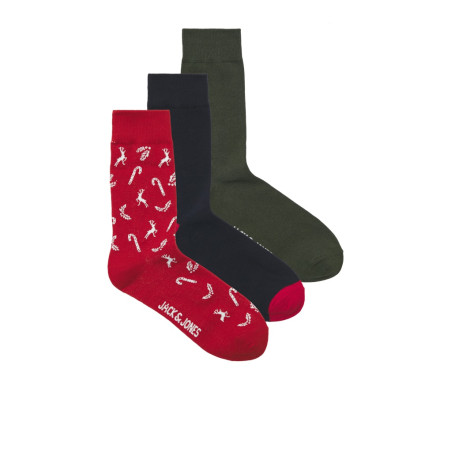JACK & JONES JUNIOR Cane 3-Pak Strømper - True Red