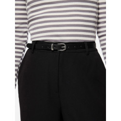 PIECES Myra Tyndt Bælte - Sort / Silver Buckle