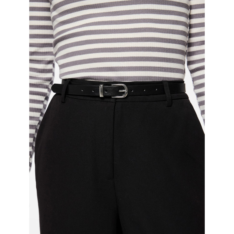 PIECES Myra Tyndt Bælte - Sort / Silver Buckle