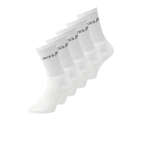 JACK & JONES JUNIOR Regen 5-Pak Tennis Sokker - Hvid
