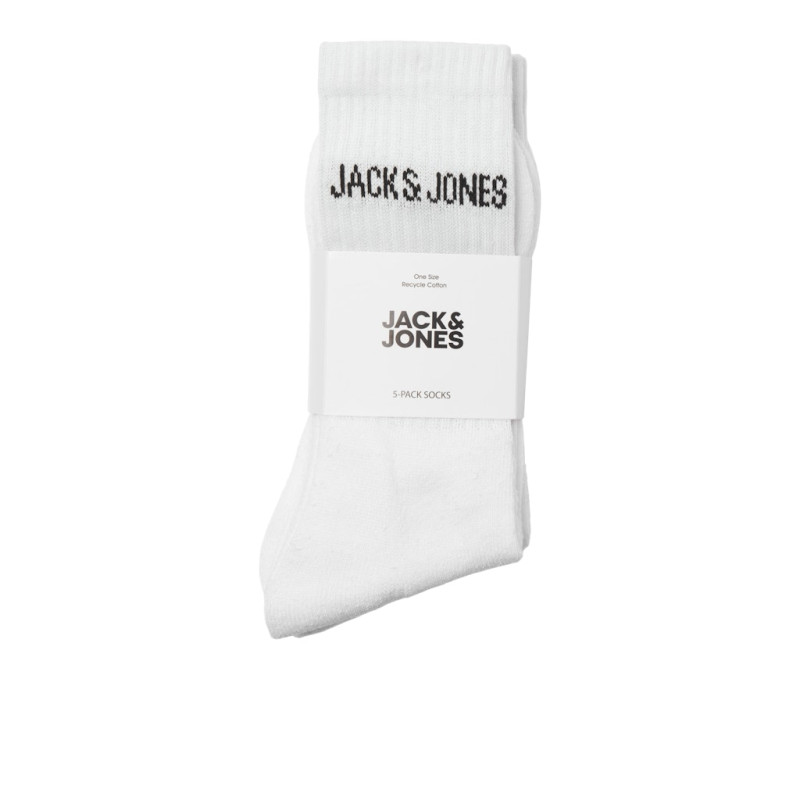JACK & JONES JUNIOR Regen 5-Pak Tennis Sokker - Hvid