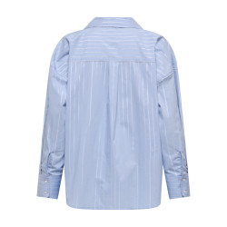 JDY Mio L/S Lurex Skjorte - Chambray Blue / Silver Lurex