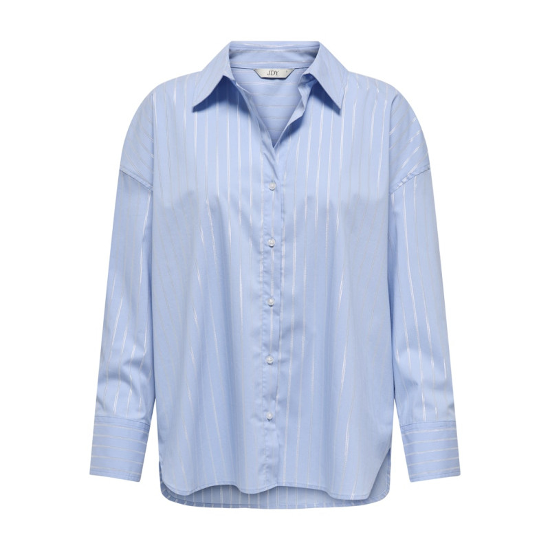 JDY Mio L/S Lurex Skjorte - Chambray Blue / Silver Lurex