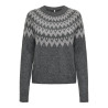 ONLY Fry L/S Glitter Strik Sweater - Dark Grey Melange