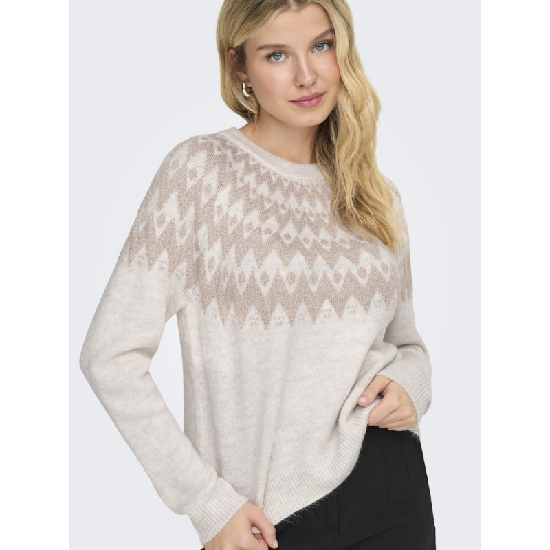 ONLY Fry L/S Glitter Strik Sweater - Pumice Stone