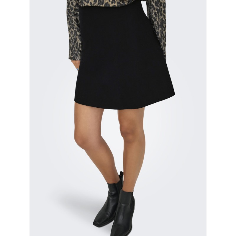 ONLY Calina Strik Nederdel - Sort